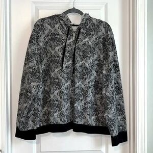 Gray and Black Patterned Hoodie